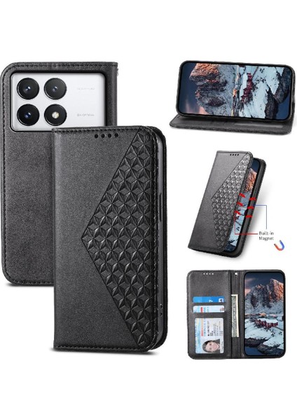 Xiaomi Poco X6 Pro 5g Eşkenar Dörtgen Şekli Cüzdan Standı Günlük Kullanım Için Flip Case (Yurt Dışından)