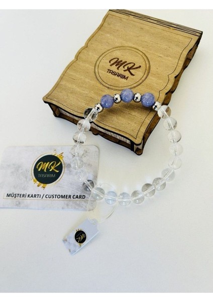 Gerçek Kristal Kuvars - Mor Kuvars Taşı Bileklik MK.003.024