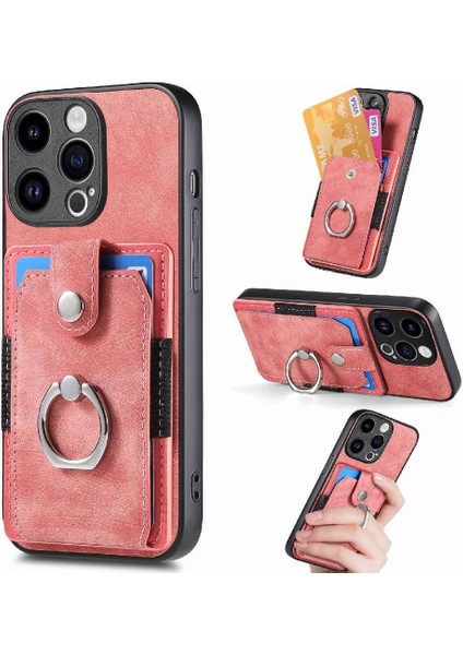 IPhone 15 Için Kılıf Pro Max Standı Halka Tutucu Crad Yuvası Manyetik Araç Montaj (Yurt Dışından)