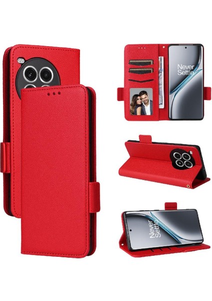 Oneplus Ace 3 Pro Için Flip Case Yan Toka Cüzdan Kart Yuvaları Tutucu Pu (Yurt Dışından)