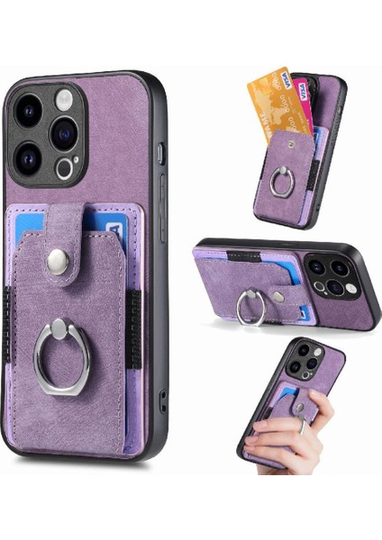 IPhone 15 Için Kılıf Pro Max Standı Halka Tutucu Crad Yuvası Manyetik Araç Montaj (Yurt Dışından)