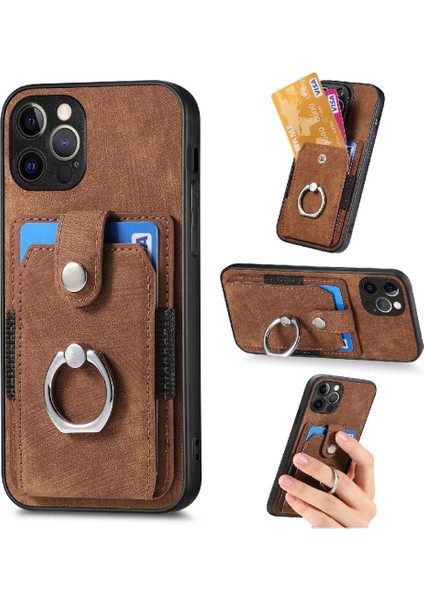 IPhone 13 Için Kılıf Pro Max Manyetik Araç Montaj Crad Yuvası Halka Tutucu Standı (Yurt Dışından)