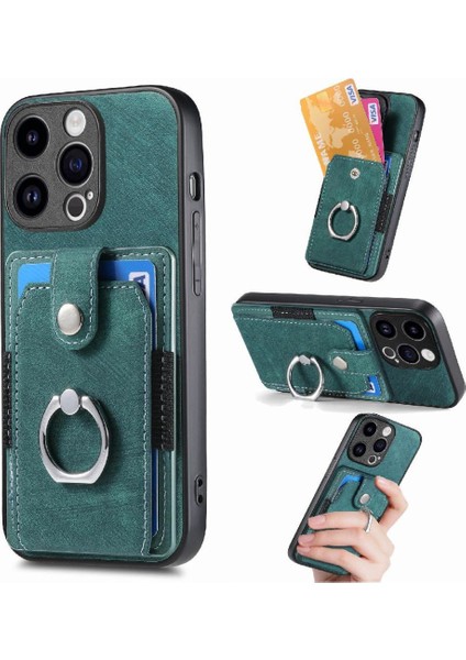 IPhone 15 Için Kılıf Pro Max Standı Halka Tutucu Crad Yuvası Manyetik Araç Montaj (Yurt Dışından)
