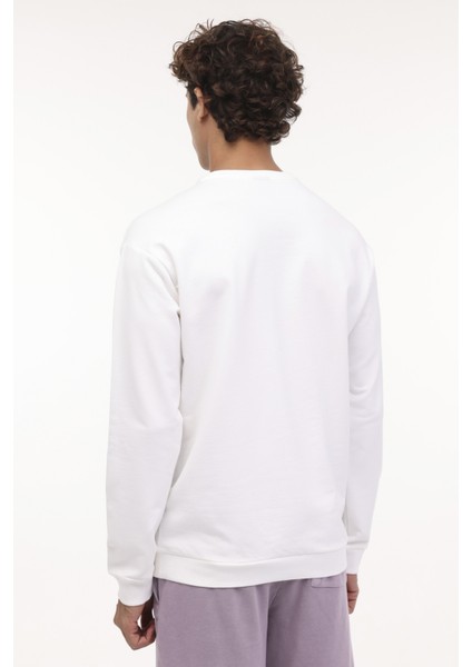 M-SN75 Bsc C Neck Sw 4pr Ekru Erkek Sweatshirt