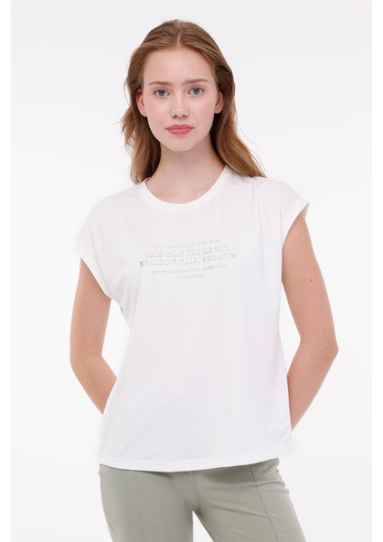 Wl Haıley 11GF18 4pr Ekru Kadın Kısa Kol T-Shirt