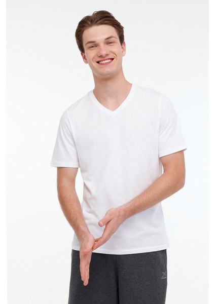 MB SN221 T Shırt 4pr Beyaz Erkek Kısa Kol T-Shirt