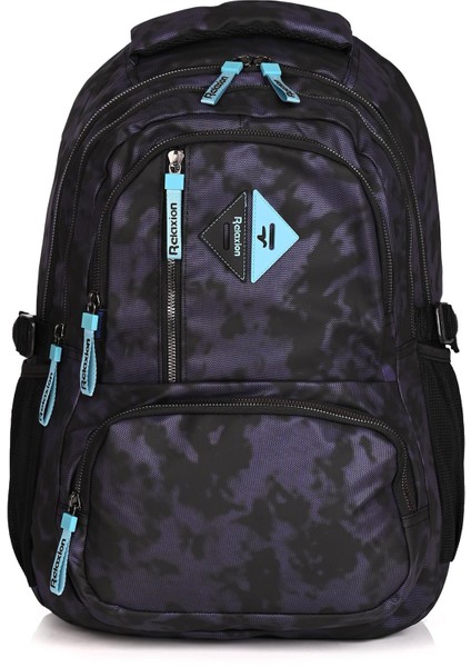 2049 Kamuflaj Desenli Okul Sırt Çantası Mor