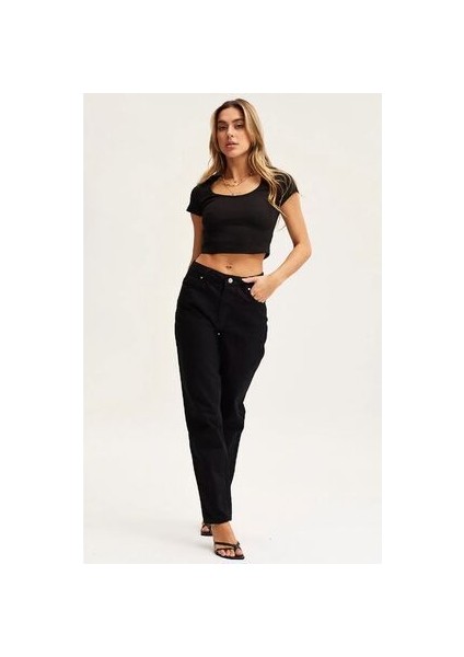 Zero Max Yüksek Bel Siyah Likralı Jeans Mom Esnek Kot Pantolon(Tam Kalıptır) modelleri