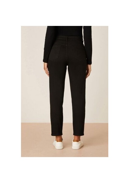 Zero Max Yüksek Bel Mom Siyah Jeans Likralı Esnek Boyfriend Kot Pantolon