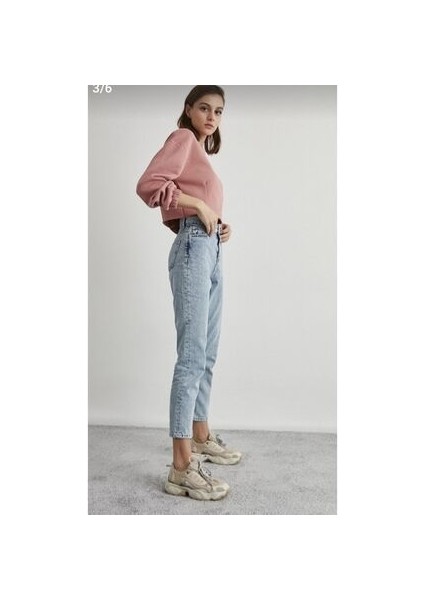 Leo Robin Mom Jeans Eskitme Buz Boyfriend Yüksek Bel Kot