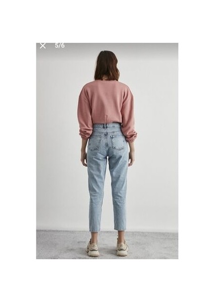Leo Robin Mom Jeans Eskitme Buz Boyfriend Yüksek Bel Kot fırsatları