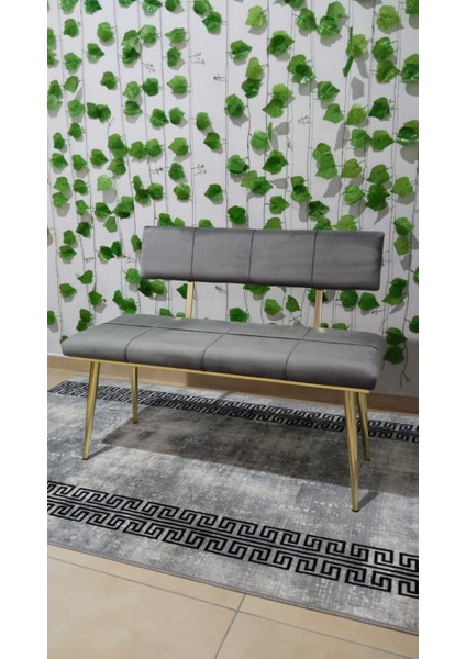 Metal Ayaklı Sırtlı Gold Mutfak Salon Antre Yatak Odası Puf Bank Oturak Bench modelleri
