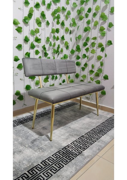 Metal Ayaklı Sırtlı Gold Mutfak Salon Antre Yatak Odası Puf Bank Oturak Bench fırsatları