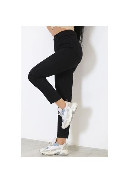 Leo Penelope Siyah 2132 Yüksek Bel Mom Jean Siyah