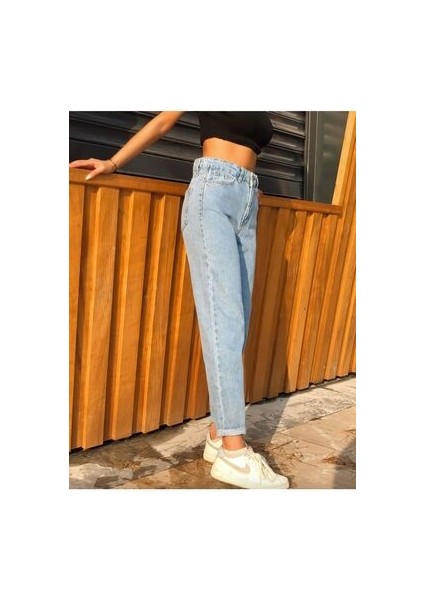Zero Max Yüksek Bel Mavi Mom Jeans Likralı Esnek Kot Pantolon(1 Beden Büyük Alınız) fiyatları