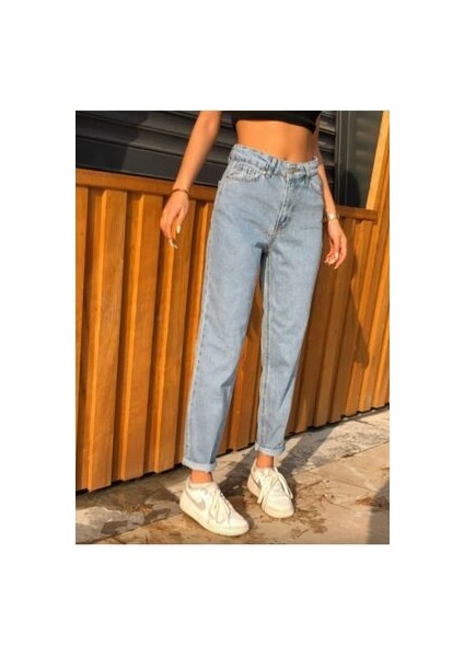 Zero Max Yüksek Bel Mavi Mom Jeans Likralı Esnek Kot Pantolon(1 Beden Büyük Alınız) fırsatları