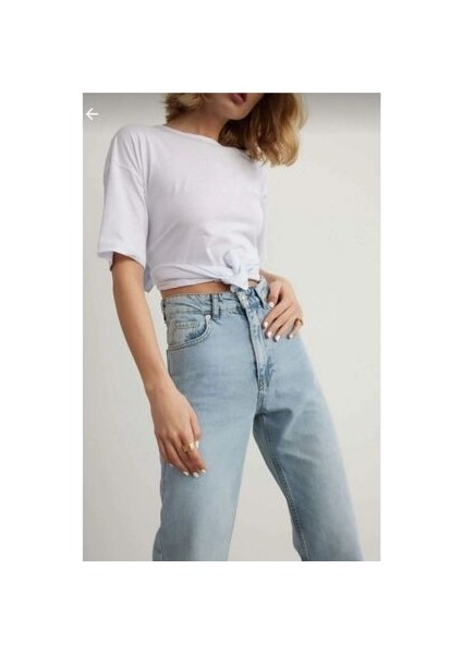 90's Kar Yıkama Mavi Likralı Süper Yüksek Bel Salaş Jeans Palazzo Pantolon 2024