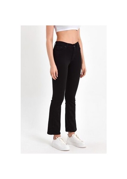 Miha Ispanyol Paça Solmayan Siyah Pantolon 2024 modelleri
