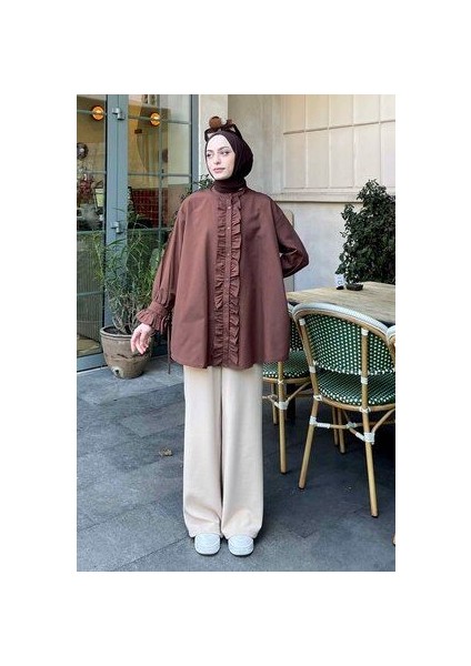 Oversize Flores Fırfırlı Tunik