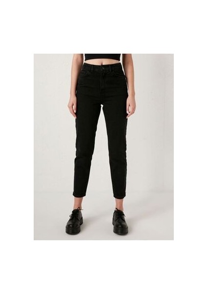 Leo Max Lara Mom Siyah Rahat Kesim Comfort Yüksek Bel Jean modelleri
