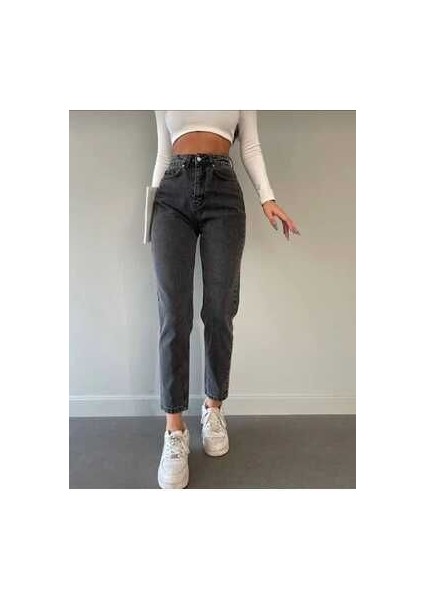 Semy Antrasit Süper Yüksek Bel Comfort Likralı Mom Kot Pantalon fiyatları