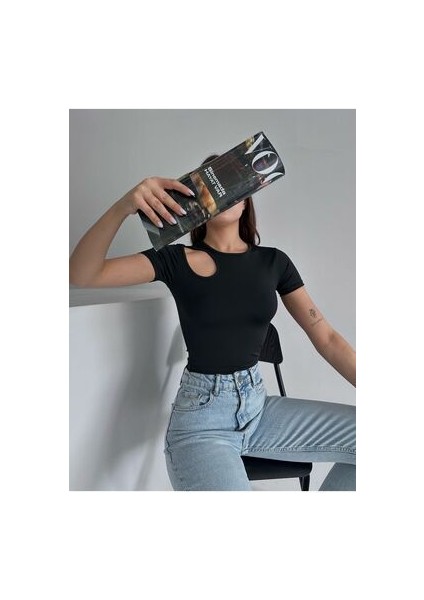 Kopya - Crop Kısa Kol T Shirts Büstiyer Örme Crop Feminino Womens Toparlayıcı Likralı fiyatları