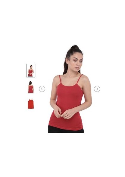 Ince Askılı Kırmızı Atlet 10LU