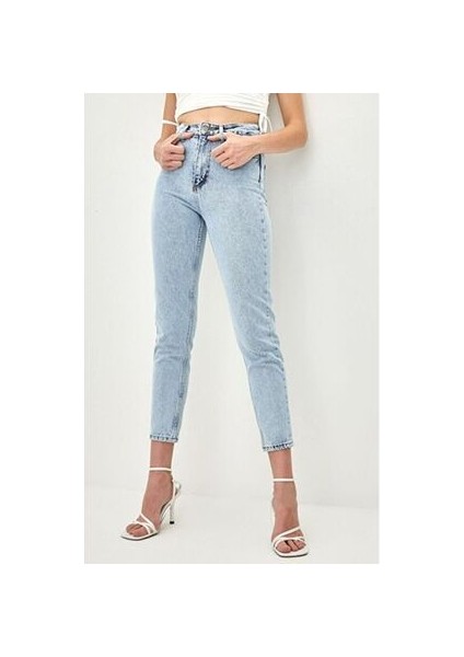 Mom Jeans Kar Yıkama Mom Yüksek Bel Kot Pantolon Likralı Solmaz Ekstra Rahat 2024 fiyatları