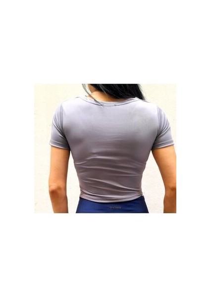 Butik Karaca Crop Kısa Kol T Shirts Büstiyer Örme Crop Feminino Womens Toparlayıcı Likralı