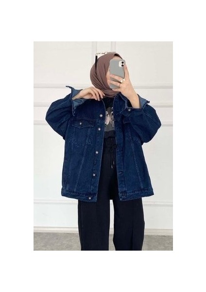Çift Cepli Oversize Kot Ceket modelleri