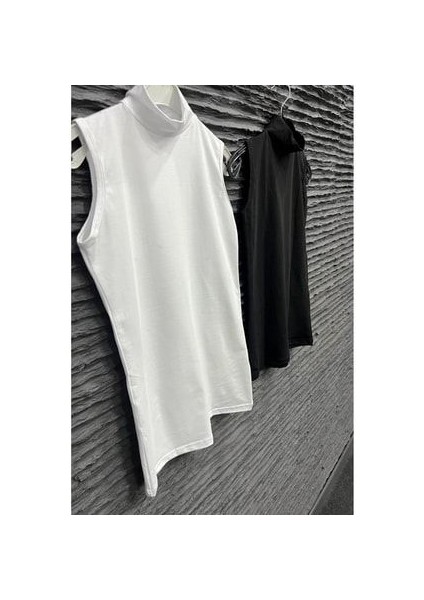 2 Adet Siyah ve Beyaz Renk Balıkçı Yaka Boğazlı Sıfır Kol (Kolsuz) Pamuklu Body fiyatları