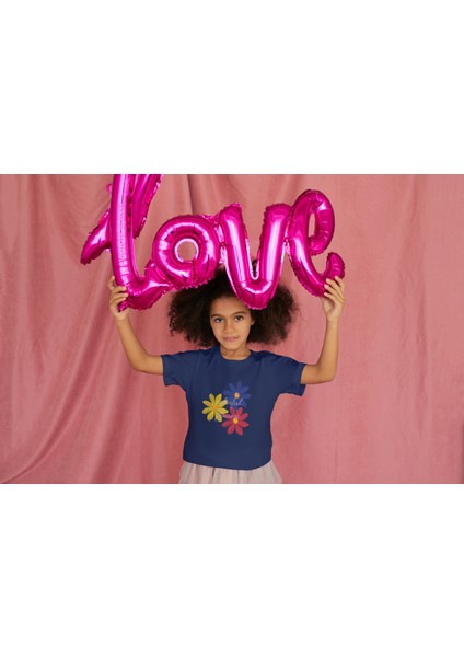 Kız Çocuk Pamuk Colorfull Baskılı Kısa Kol Tshirt
