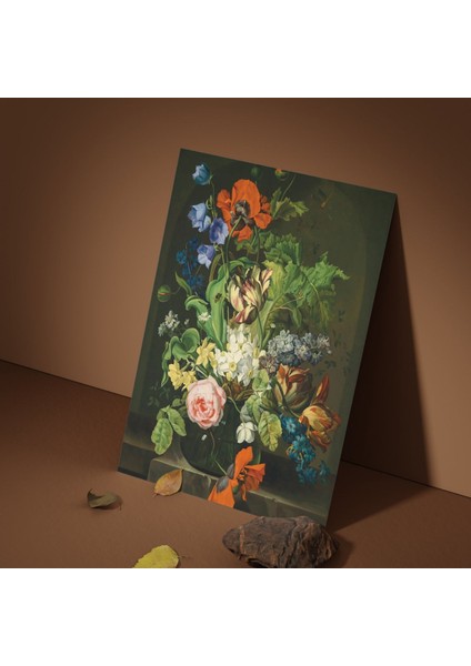 Tekli Dikey Kanvas Duvar Tablosu Çok Renkli Vazo ve Çiçek fiyatları