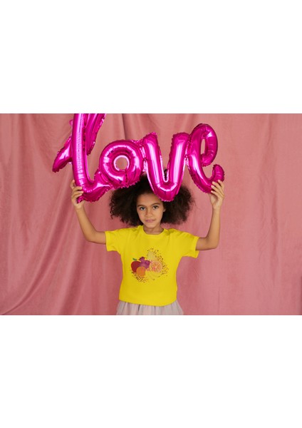 Kız Çocuk Pamuk Fruit Baskılı Kısa Kol Tshirt fiyatları