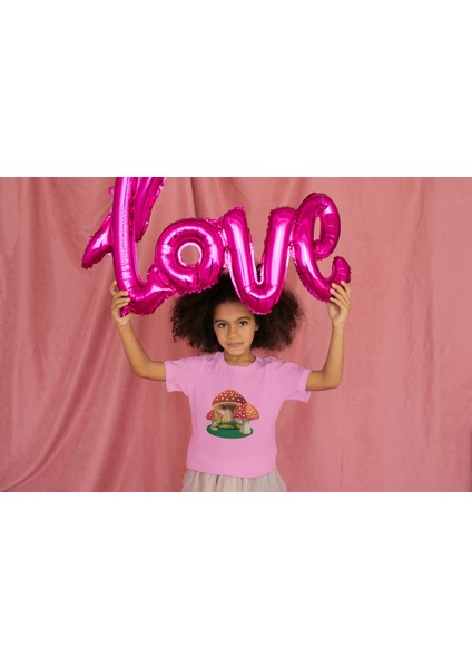 Kız Çocuk Pamuk 3 Mantar Baskılı Kısa Kol Tshirt fiyatları