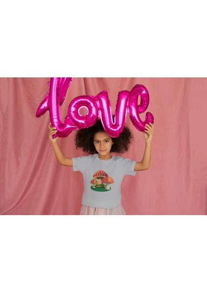 Kız Çocuk Pamuk 3 Mantar Baskılı Kısa Kol Tshirt fiyatları