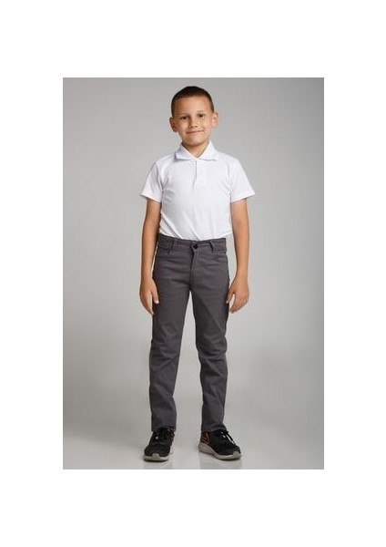Spor Model Füme Likralı Canvas Okul Pantolon