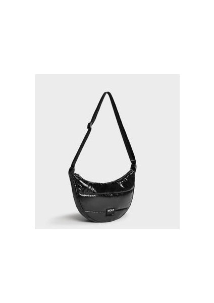 Black Glossy Crossbody Bag - Askılı Omuz Çantası