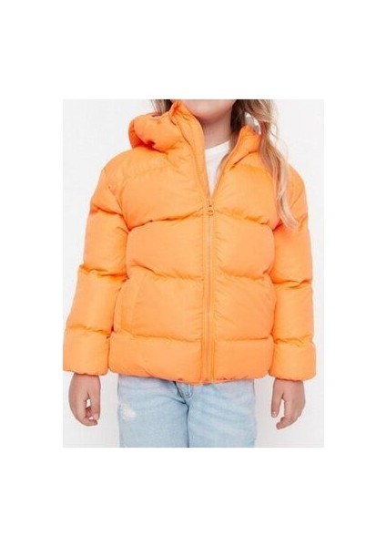 Çocuk Su ve Rüzgar Geçirmez Kapüşonlu Coat Şişme Mont_oranj fiyatları