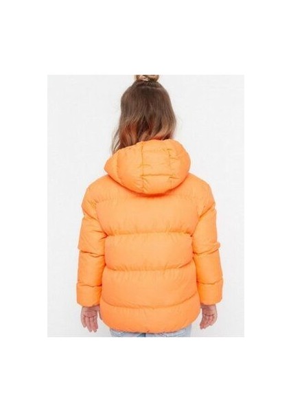 Çocuk Su ve Rüzgar Geçirmez Kapüşonlu Coat Şişme Mont_oranj fırsatları