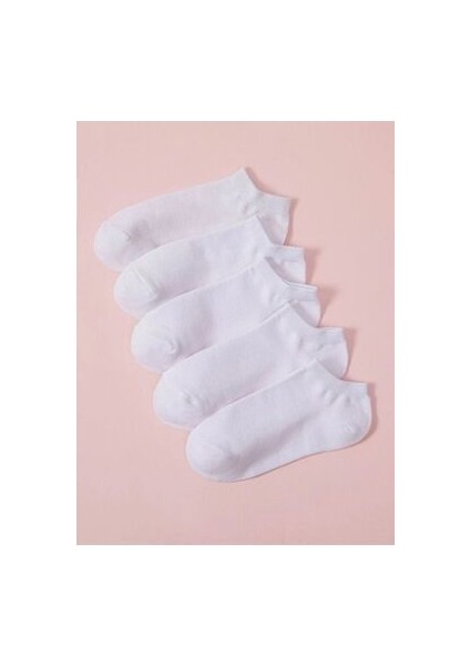 Unisex Düz 5'li Patik Çorap