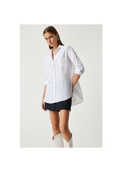 Boyfriend Poplin Gömlek Beyaz fırsatları