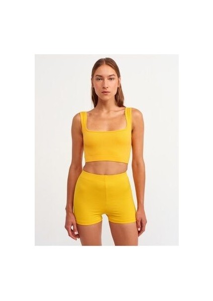Oranj Askılı Crop Top