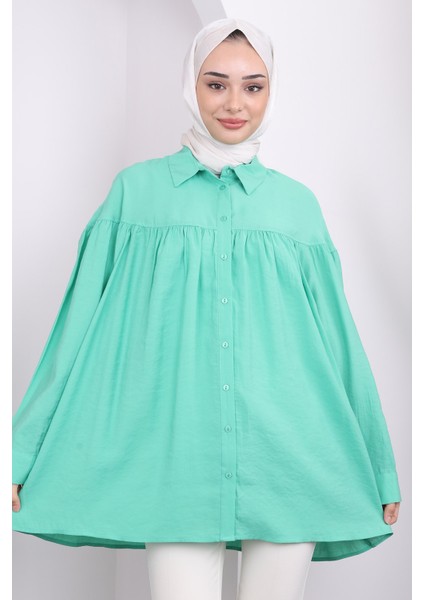 Yeşil Robalı Salaş Gömlek modelleri