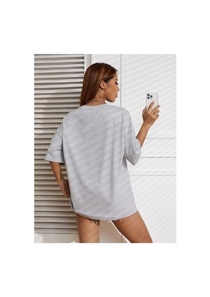 Good Things Baskılı Oversize T-Shirt Salaş Boyfirend modelleri