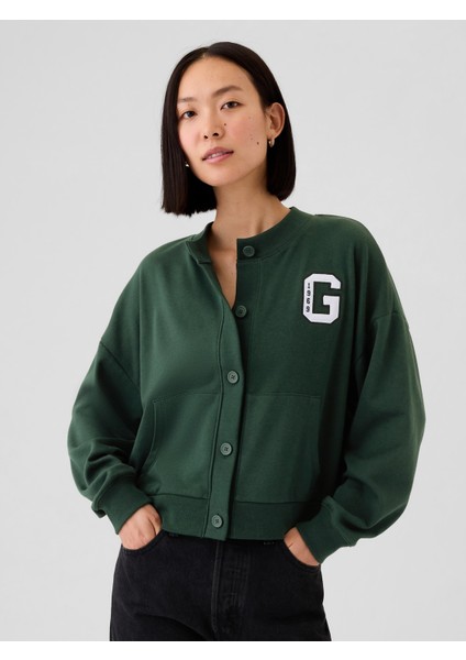 Kadın Yeşil Gap Logo Vintage Soft Oversized Varsity Hırka