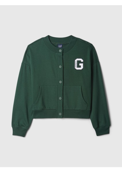 Kadın Yeşil Gap Logo Vintage Soft Oversized Varsity Hırka