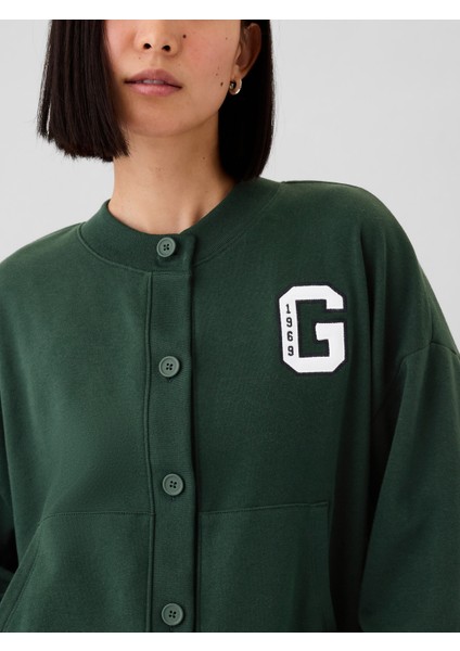 Kadın Yeşil Gap Logo Vintage Soft Oversized Varsity Hırka