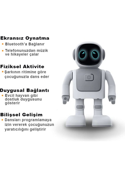 Dans Robotu Robert RS01 Eğlenceli Öğretici Oyun Arkadaşı Bluetooth Hoparlör