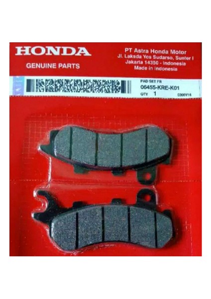 Ön Fren Balata Orjinal 06455-KRE-K01 Pcx 2018-2020